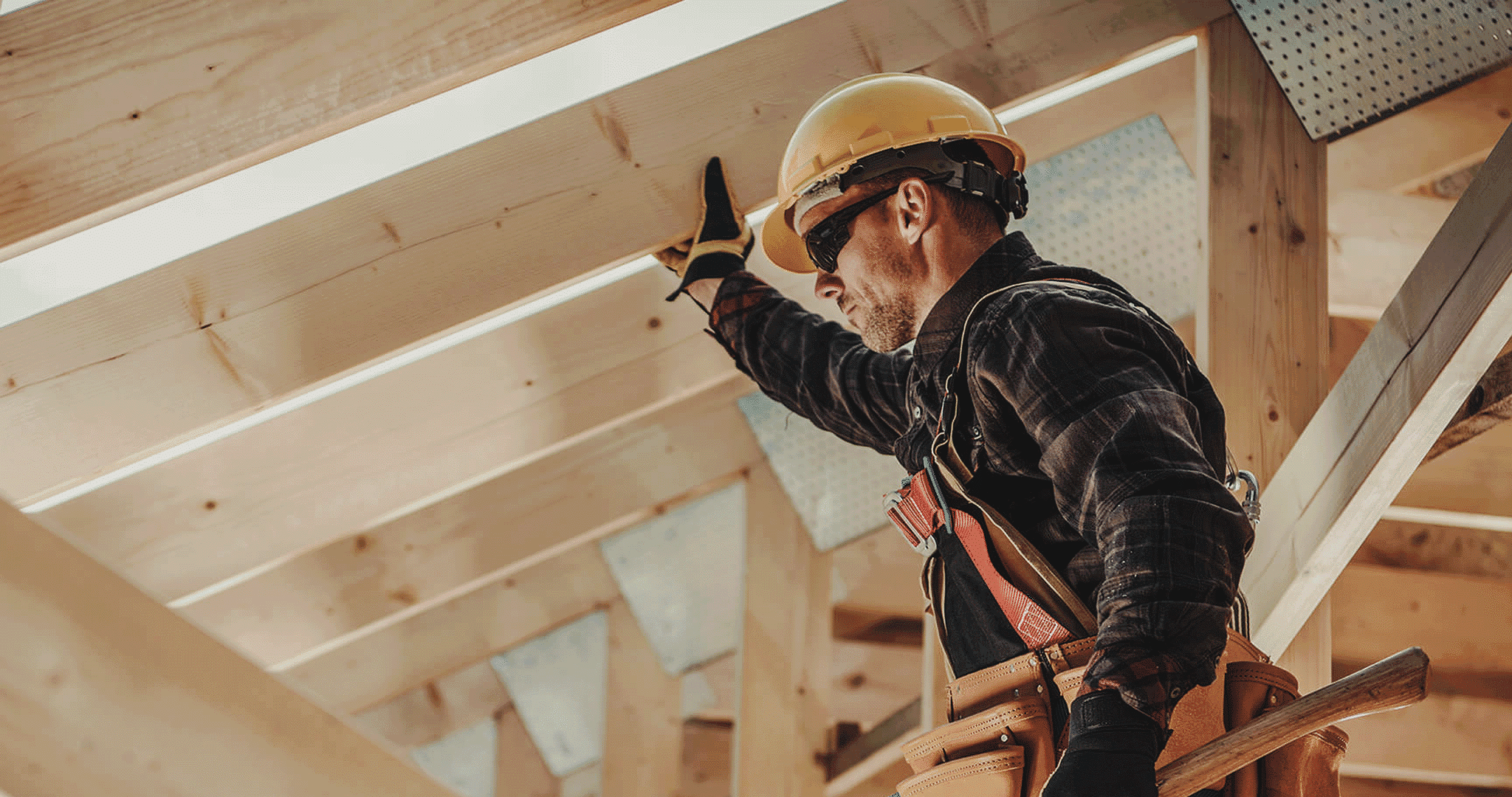 A picture of a construction worker on the job.